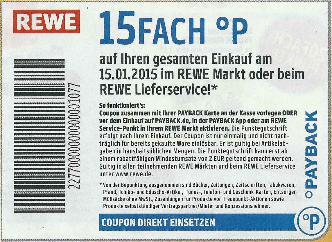 Payback app coupons werden nicht geladen