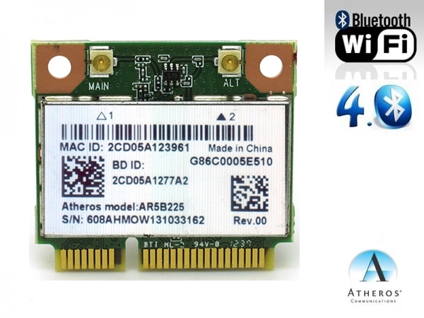 + Atheros AR5B225 AR9485WB-EG 802.11b/g/n WLAN+Bluetooth 4.0 Mini PCI ...