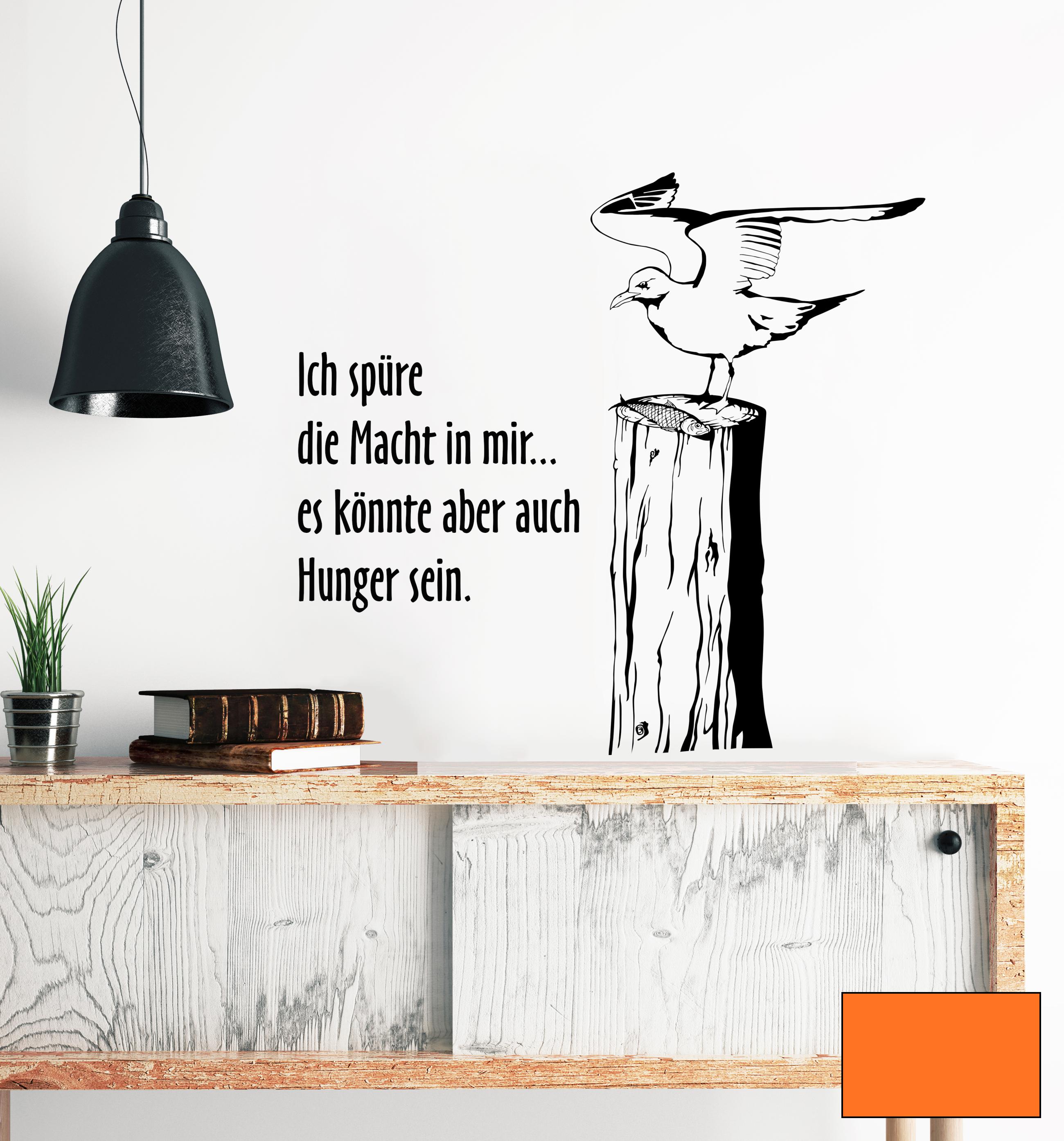 Wandtattoo Wandaufkleber Möwe maritim mit Fisch auf Buhne M1478 eBay